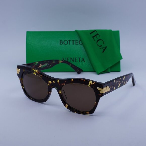 Bottega Veneta BV1103S 002 Square Sunglasses - Havana\Brown